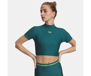 Maglia a maniche corte HeatGear® Mock Crop da donna Rack Verde / Hyper Verde XS