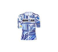 Maglia a maniche corte ironman x santini nice 2024 world championship blu bianco