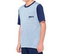100% Maglia da bicicletta Ridecamp a maniche corte giovanile Blu Taglia S