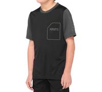 100% Ridecamp Maglia da bicicletta a maniche corte giovanile, nero-grigio, taglia S