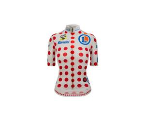 Maglia a maniche corte santini tour de france maglia a pois da donna