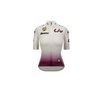 Maglia a maniche corte santini tour de france maglia bianca da donna