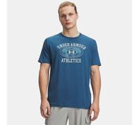 Maglia a maniche corte Under Armour Armour Globe da uomo Wham Blu / Atlas Verde M