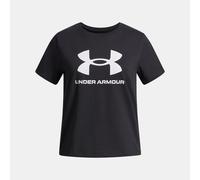 Maglia a maniche corte Under Armour Big Logo da ragazza Nero / Bianco YXL (160 - 170 cm)