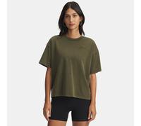 Maglia a maniche corte Under Armour Boxy Wash Heavyweight da donna Expedition Verde / Nero XL