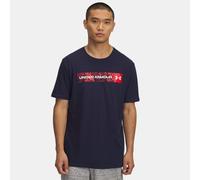 Maglia a maniche corte Under Armour Camo Chest Stripe da uomo Midnight Blu Marino / Rosso / Bianco XL