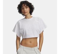 Maglia a maniche corte Under Armour Cropped Script da donna Bianco / Bianco XXL