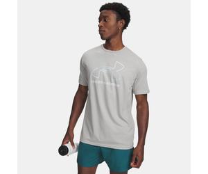 Maglia a maniche corte Under Armour Foundation da uomo Titanium / Enamel Blu / Illusion Verde L
