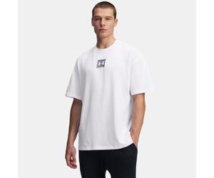 Maglia a maniche corte Under Armour Heavyweight SM Box Oversized da uomo Bianco / Titan Grigio L