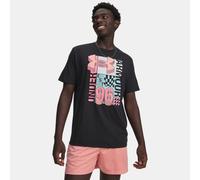 Maglia a maniche corte Under Armour Logo Collage da uomo Nero / Posh Rosa XXL