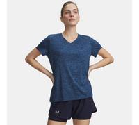 Maglia a maniche corte Under Armour Tech™ Twist V-Neck da donna Aegean Blu / Neroout Blu Marino XS