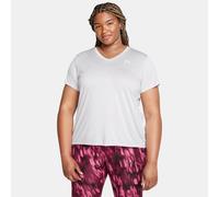 Maglia a maniche corte Under Armour Tech™ Twist V-Neck da donna Halo Grigio / Bianco 3X