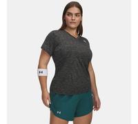 Maglia a maniche corte Under Armour Tech™ Twist V-Neck da donna Nero / Bianco 2X