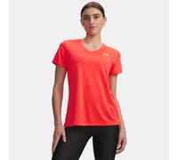 Maglia a maniche corte Under Armour Tech™ Twist V-Neck da donna Venom Rosso / Bianco M