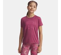 Maglia a maniche corte Under Armour Tech™ Varsity Graphic da ragazza Fuchsia Dusk / Super Rosa YSM (127 - 137 cm)
