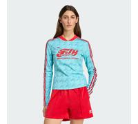 Maglia a maniche lunghe aderente con stampa allover ispirata al calcio Blue Glow XL
