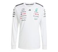 Adidas Uomo Mercedes - AMG Petronas Formula One Team Driver Jersey Long Sleeve White Men, White/Black, M