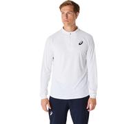 T-shirt da tennis da uomo Asics Match Long Sleeve 1/2 Zip - brilliant white - Bianco (L)