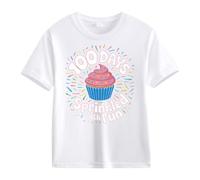 Maglia a maniche lunghe da donna e ragazza, casual, a maniche corte, 100 giorni di scuola, opening 100 giorni Anniversary Personality Loose Short Sleeved Ragazzi, bianco, 10-11Years