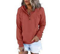 Maglia a maniche lunghe da donna, in cotone, larga, oversize, con cappuccio, con cappuccio, per il tempo libero, con tasche, beige., xxl