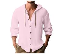 Maglia a maniche lunghe da uomo, morbida, per uno stile casual, per il tempo libero nella vita di tutti i giorni e in viaggio, Colore: rosa., S