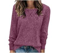 Maglia a Maniche Lunghe Donna Girocollo Signore Tunica Tops Leggero Casual Pullover Morbido Leggere Top Sweatshirts T-Shirt Maglioni da Donna Felpa Moda Bluse Autunno Inverno
