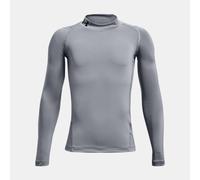 Maglia a maniche lunghe HeatGear Mock da ragazzo Acciaio / Nero YXS (122 - 127 cm)