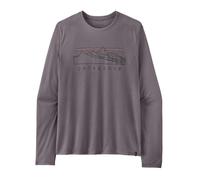 Patagonia - T-shirt ultra-traspirante - M's L/S Cap Cool Trail Shirt - Stratapeaks May Grey in Poliestere Riciclato - Taglia S - Grigio