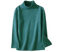 Maglia a maniche lunghe per ragazze in cotone, a collo alto, traspirante, a maniche lunghe, comoda felpa per bambini, colore solido, abbigliamento per bambini leggero, top per il tempo libero, taglie