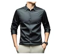 Maglia a Maniche Lunghe Senza Cuciture da Uomo, Top Sportivo e Casual Elasticizzato e Liscio Come la Seta, Maglia Sportiva Traspirante ad Asciugatura Rapida(Navy,4XL)