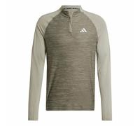 Maglia a Maniche Lunghe Uomo Adidas Gym+ 3 Bandas 1/4Zip Marrone