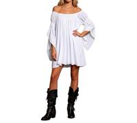 Maglia a tunica per Halloween, festival medievali, per eventi, contadini, pirata, cosplay, camicia da donna e uomo