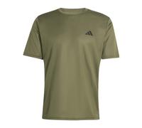 adidas Uomo Workout Essentials Base 3-Stripes Shirt, Olive Strata/Black, S