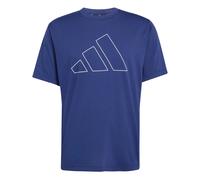 adidas Uomo Workout Essentials Feelready Logo Shirt, Dark Blue, XS