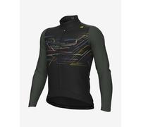Maglia Alé PR.E Megabyte manica lunga verde scuro giallo - L