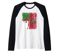 Maglia Algeria Marocco Half Flag Algeria Marocchina Heritage Jersey Maglia con Maniche Raglan