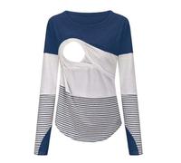 Maglia Allattamento Manica Lunga T-Shirt Premaman in Cotone Tops Gravidanza,Vestiti Premaman,Camicia da Notte Premaman,Abiti Premaman Donna,T-Shirt Premaman Divertenti,Abbigliamento Donna (AG, XXL)