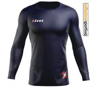 MAGLIA ALLENAMENTO ZEUS SPORT FISIKO MANICA LUNGA BODY FIT - col. blu