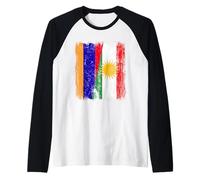 Maglia Armenia Kurdistan Half Flag Armenian Kurdish Heritage Maglia con Maniche Raglan