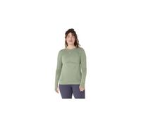 Maglia asics road donna a maniche lunghe senza cuciture verde