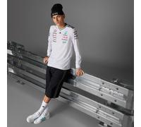 MAGLIA AUTENTICA A LUNGHE MANICHE DEL PILOTA DEL TEAM MERCEDES - AMG PETRONAS FORMULA ONE White / Black XS