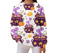 Maglia Baggy Donna Con Tasca Pullover Comoda Leggeri Felpe Senza Cappuccio