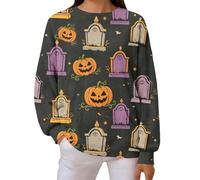 Maglia Baggy Donna Con Tasca Pullover Comoda Leggeri Felpe Senza Cappuccio