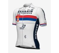 Maglia Bahrain-Victorious Serbian Champion PR-System 2024 manica corta bianco - S