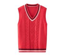 Maglia Bambina 10 Anni, Classico Maglione Gilet Scolastico con Scollo a V per Ragazze Cardigan in Maglia per Bambini Grandi e Adolescenti Comodo Pullover in Stile Accademico (6-7 Years)