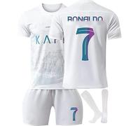 Maglia Bambino Adulti 2024, Al NASSR Maglietta da Calcio Casa/Visitatore 3 pezzi Ultimo Stile,Set di Maglie per Bambini, Abbigliamento da Allenamento per Calcio Camicia, Pantaloncini e Calzini