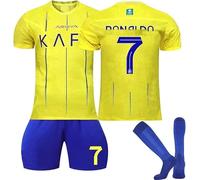 Maglia Bambino Adulti 2024, Al NASSR Maglietta da Calcio Casa/Visitatore 3 pezzi Ultimo Stile,Set di Maglie per Bambini, Abbigliamento da Allenamento per Calcio Camicia, Pantaloncini e Calzini