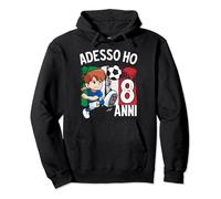 Maglia Bambino Compleanno Calcio Adesso ho 8 anni Felpa con Cappuccio