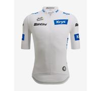 Santini Tour De France Official White 2025 Short Sleeve Jersey Bianco M Uomo