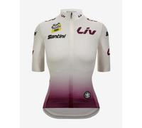 Maglia bianca Tour de France Femmes avec Zwift 2025 - Leader Classifica Giovani Fan Line manica corta donna - Taglio Classic - M